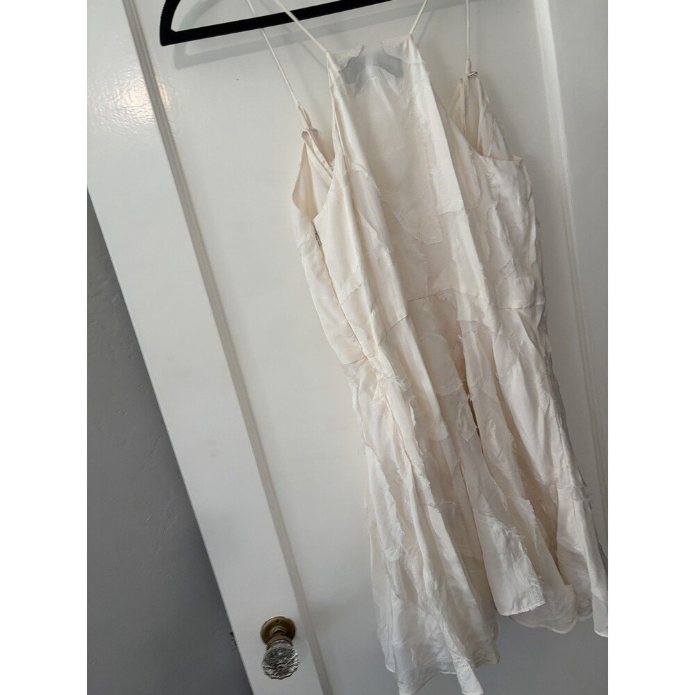 Misha 100% Silk Ivory Textured Dress Sz 8 Bridal Rehearsal Court Initiation Grad - Picture 5 of 12